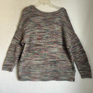 J. Jill‎ sweater sz XL Multicolored Heathered Striped Dropped Shoulder Pullover